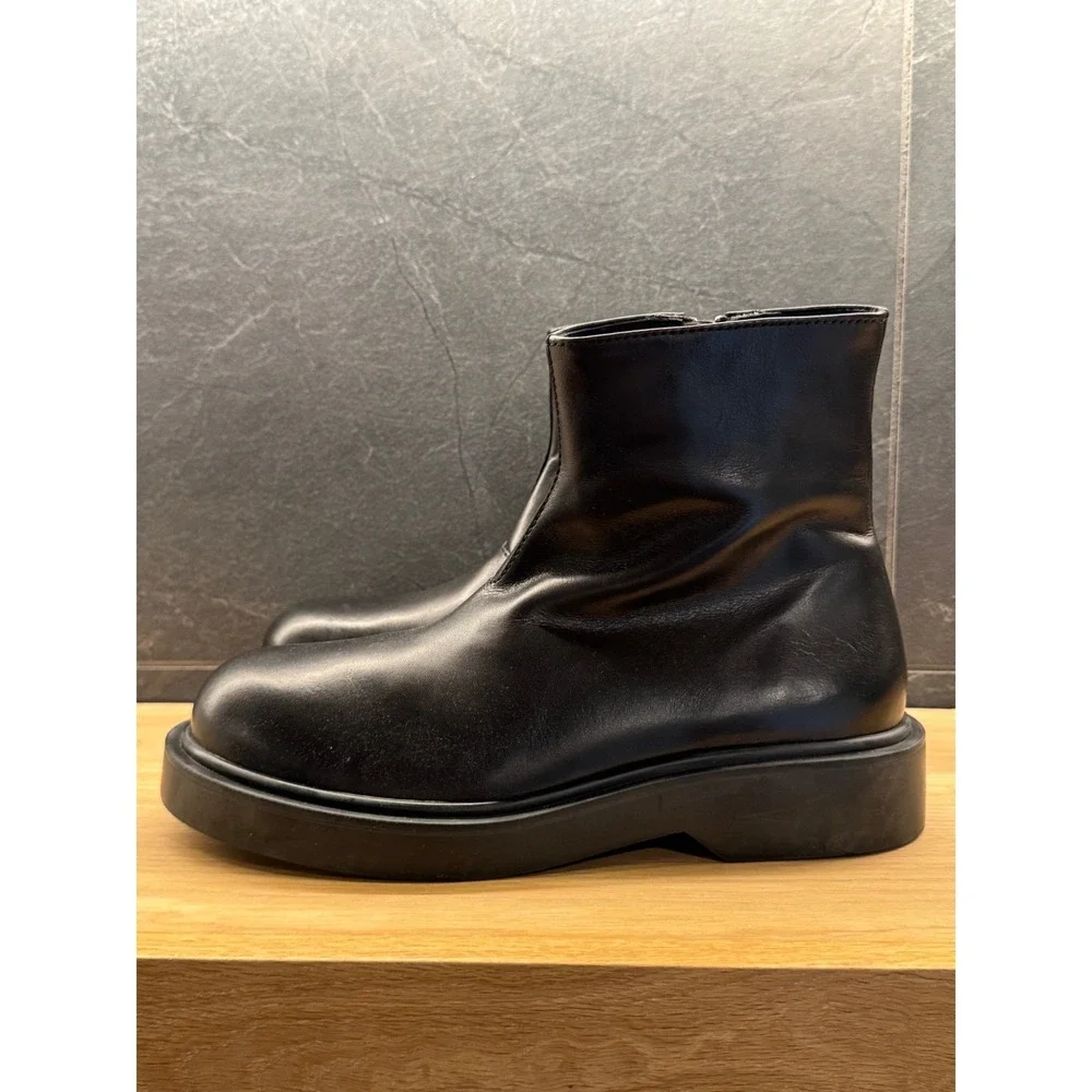 Sandro Zipper Boot Mens 42 Black Leather Ankle Boots FW25 $615